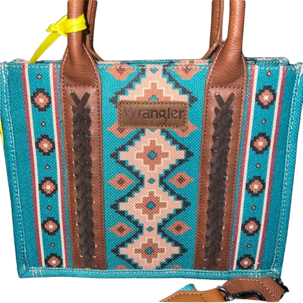 Wrangler Turquoise and Brown Tote Bag​ - Picture 6 of 8